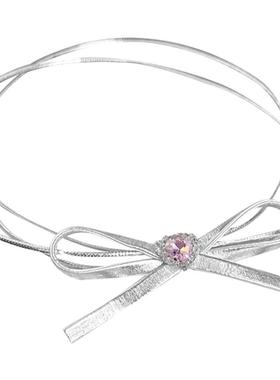 气质爱心蝴蝶结项链配饰女新款