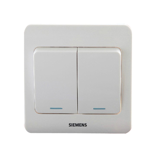 西门子开关插座 远景雅白系列 单开带夜光一开双控二开三开单控