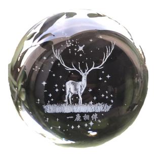 水晶球麋鹿星空透明创意装饰品玻璃球小摆件圆球生日礼物女孩新年