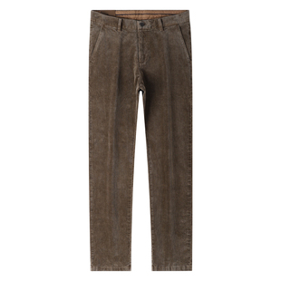 秋冬厚款经典条纹男士灯芯绒休闲裤弹高端奢华宽松直筒商务裤子男