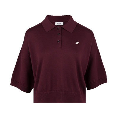 CELINE短款落肩短袖Polo衫女士
