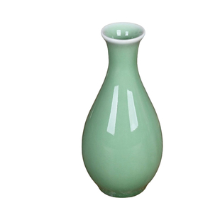 精品青瓷花瓶创意桌面摆件时尚小花器家居装饰小静瓶子玉壶春花插