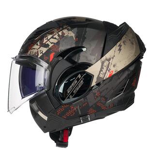 LS2后空翻揭面盔男女摩托车双镜片头盔巡航拉力通勤全盔鲨鱼906