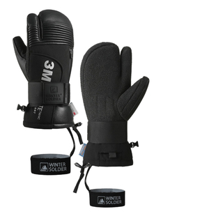 凯夫拉护腕滑雪手套男女真皮减震防水耐磨防寒带拉链单双板三指款