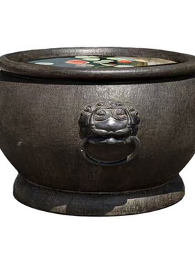 石雕鱼缸花盆石头缸天然养鱼花岗岩仿古户外摆件庭院门海大缸水缸