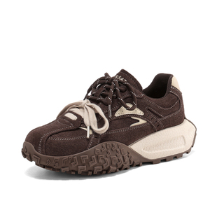 星期六加绒德训鞋女款2025冬季新款加厚保暖阿甘鞋厚底增高老爹鞋