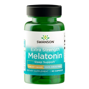 Swanson斯旺森褪黑素5mg安瓶胶囊60粒 助眠提升睡眠质量入睡自由