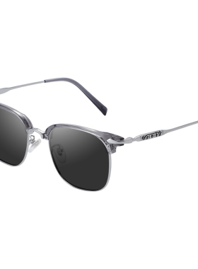 灰色半框近视墨镜男款可配度数