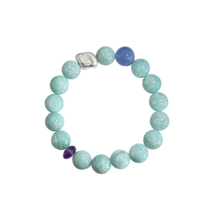 曦光里【天赐】轻盈/喜悦 天然天河石 足银情侣手串礼物 海蓝宝