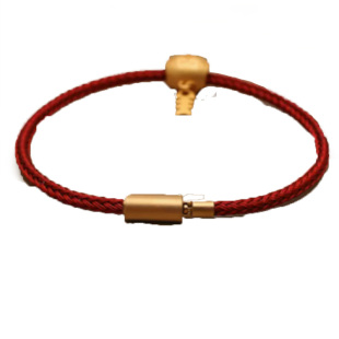 可可爱定制极细手绳男女可串珠方扣手链防水钢丝线编织红绳