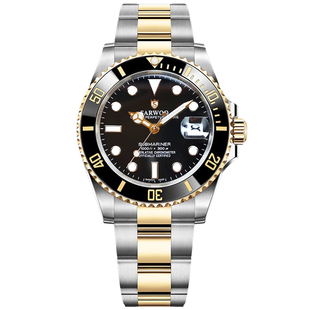 正品男士手表男全自动机械表潜水间金黑水鬼防水游艇名牌夜光男表