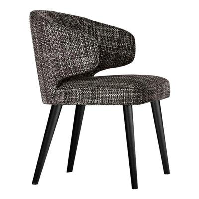 意式极简舒适靠背酒店实木餐椅