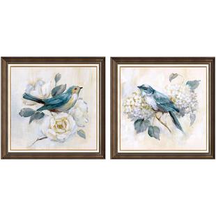 卧室装饰画欧美式主卧床头背景墙上客厅餐厅壁画正品油画肌理挂画