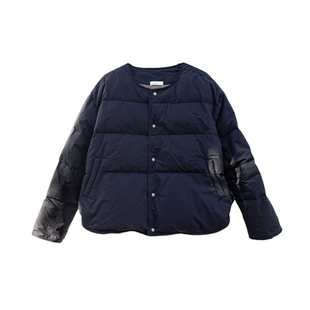 雨文她城原创简约风油蜡布黑色短款95新国标白鹅绒羽绒服保暖外套