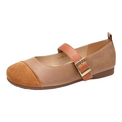 COMELY康莉夏款低跟真皮女鞋单鞋