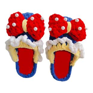 在逃公主手工拖鞋女diy编织半成品材料包宿舍钩针秋冬粗冰条毛线