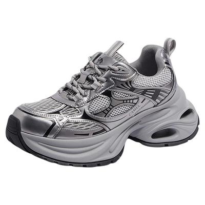 【银际】骆驼女鞋2025冬季新款厚底增高老爹鞋女款复古休闲运动鞋