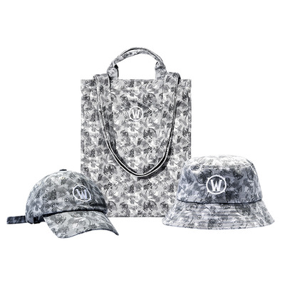 魔兽世界暗纹印花帽子帆布包套装