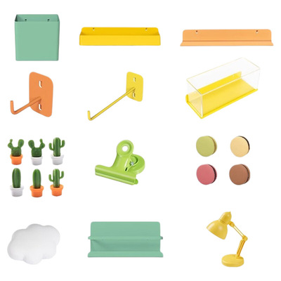 洞洞板置物架装饰磁吸配件挂钩圆孔贴diy金属收纳板挂件厨房承重