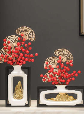 仿真松树迎客松罗汉松假松树客厅书房子装饰品花瓶发财树景观摆件