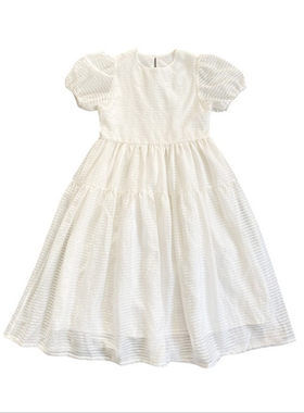 女童夏装裙子洋气泡泡袖公主裙