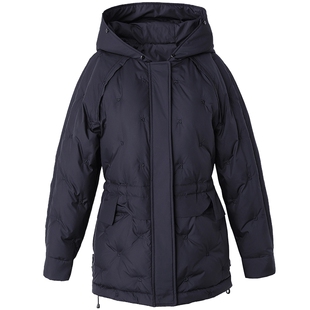 FINITY女装冬装新款时尚宽松保暖加厚90白鸭绒连帽羽绒服外套