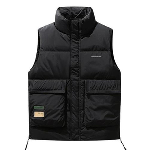 大码白鸭绒羽绒服马甲男青少年坎肩外套潮流冬季无袖加厚羽绒背心