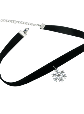 双层雪花项圈复古项链