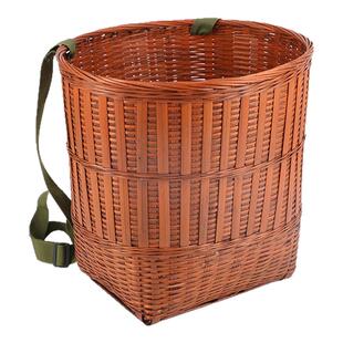 竹编圆背篓茶叶竹筐采摘道具舞蹈道具收纳筐小号特大号加重承重力