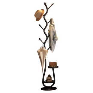 卧室落地衣帽架置物架一体小户型家用租房专用挂衣架床头柜替代品