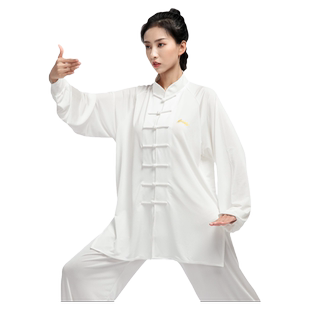 李宁太极服男款女士武术表演服八段锦新款太极拳练功透气服秋夏季