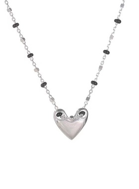 爱心桃心项链纯银锁骨链女