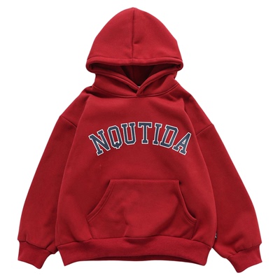 日单秋冬加厚加绒男女中大童一体绒连帽衫卫衣潮牌儿童装外贸原单