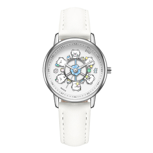 ZGO正港线条小猫联名手表女初高中学生旋转木马闺蜜女生生日礼物