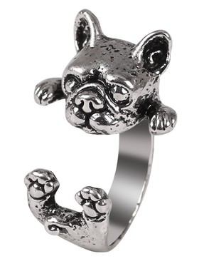 欧美风复古生肖狗动物情侣对戒