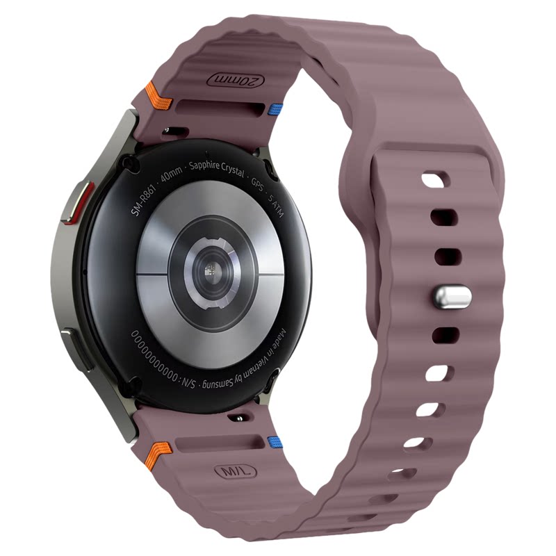 烟紫适用Samsung三星Galaxy Watch7/6/5/4Classic智能运动硅胶手表带pro男女FE腕带官方款