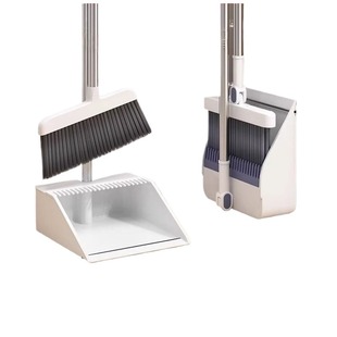 不锈钢加厚家用簸箕垃圾铲扫把两件套簸箕家用畚撮箕畚斗扫帚套装