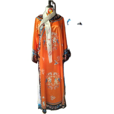 晚清格格服装长款新中式宫廷风清朝服饰旗装国风女旅拍服装送领巾