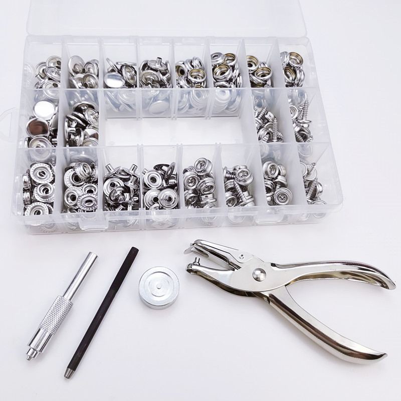 100套不锈钢螺丝大白扣跨境四合篷布工具按扣扣含套装船舶扣货源