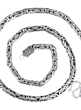 泰银平安纹链身男士个性手工项链