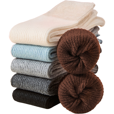 女童2025冬季新款拼色羊毛袜套