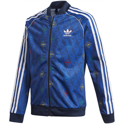 Adidas/阿迪达斯正品三叶草大童印花立领运动夹克外套 GD2845