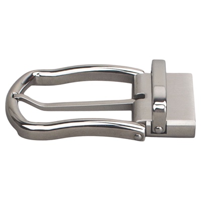 3.85男士银色不锈钢针扣头腰带扣