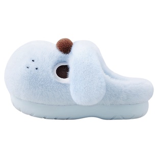 chikoku可爱小狗阿泽棉拖鞋女冬居家室内情侣厚底卡通毛绒拖鞋男