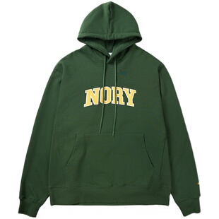 NORYBRAND 绒感莫兰迪色Logo连帽卫衣 简约多色长袖上衣