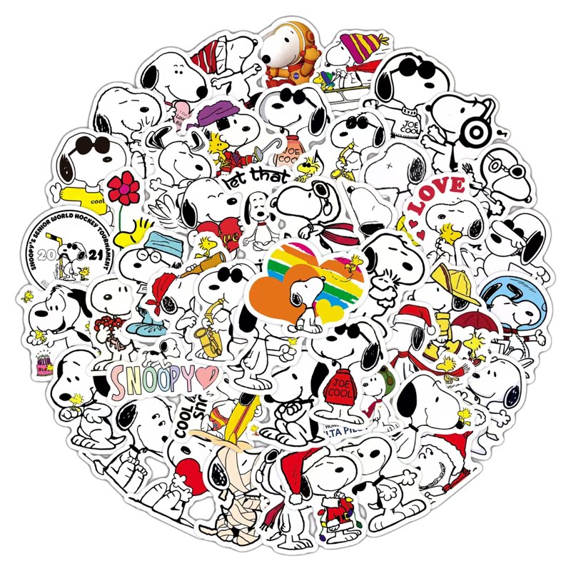 50张新款狗狗贴纸史努比sticker