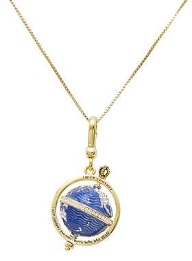 立体时尚蓝色地球仪吊坠