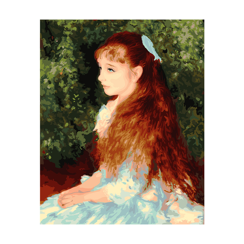 自油自画 数字油画diy手绘手工填充填色减压丙烯油彩画 侧身少女