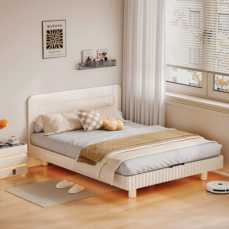 超薄床头实木床1米5小户型省空间家用客次卧极窄床头1米35齐边床