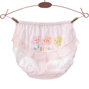 宝宝内裤夏季薄款纯棉女童三角短裤花边打底裤公主不夹屁屁训练裤